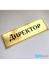 Табличка на дверь Директор пластик золото/серебро  (арт.Тd11)
